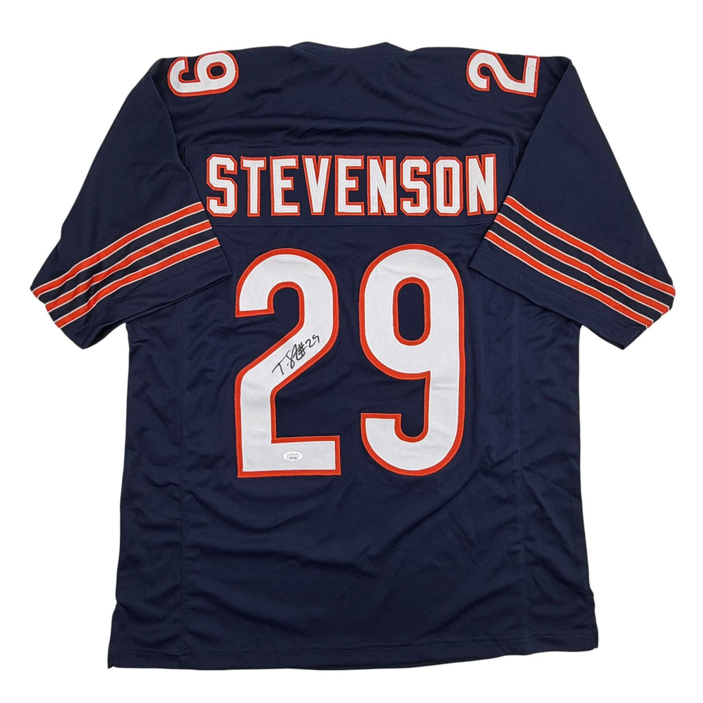 Autographed/Signed Tyrique Stevenson Chicago Blue Football Jersey JSA COA