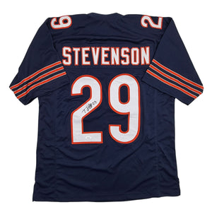Autographed/Signed Tyrique Stevenson Chicago Blue Football Jersey JSA COA