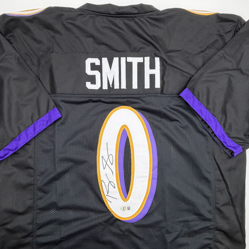 Autographed/Signed Roquan Smith Baltimore Black Football Jersey Beckett BAS COA