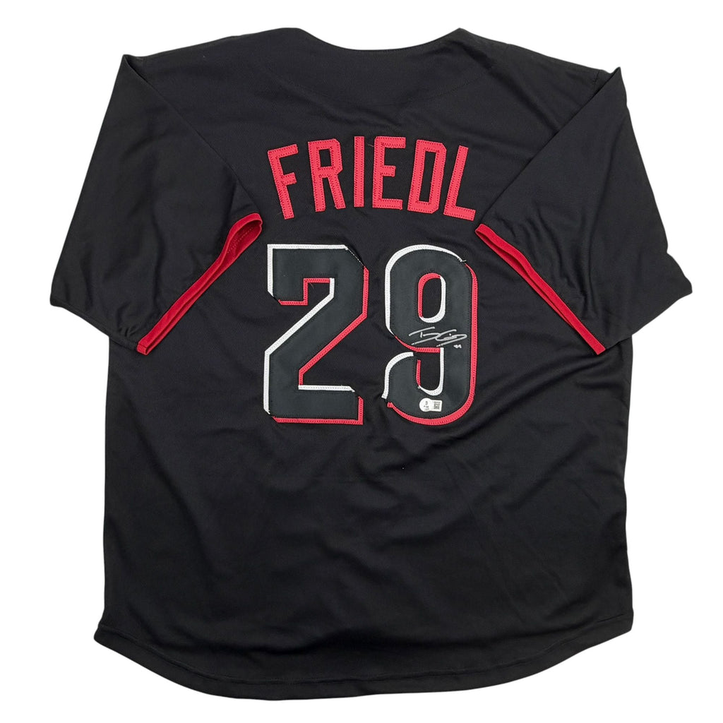 Autographed/Signed TJ Friedl Cincinnati Black City Connect Baseball Jersey Beckett BAS COA