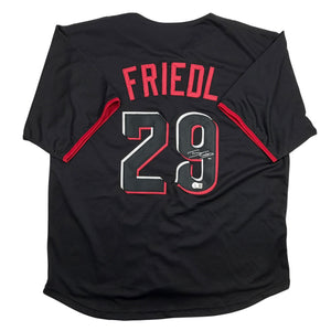 Autographed/Signed TJ Friedl Cincinnati Black City Connect Baseball Jersey Beckett BAS COA
