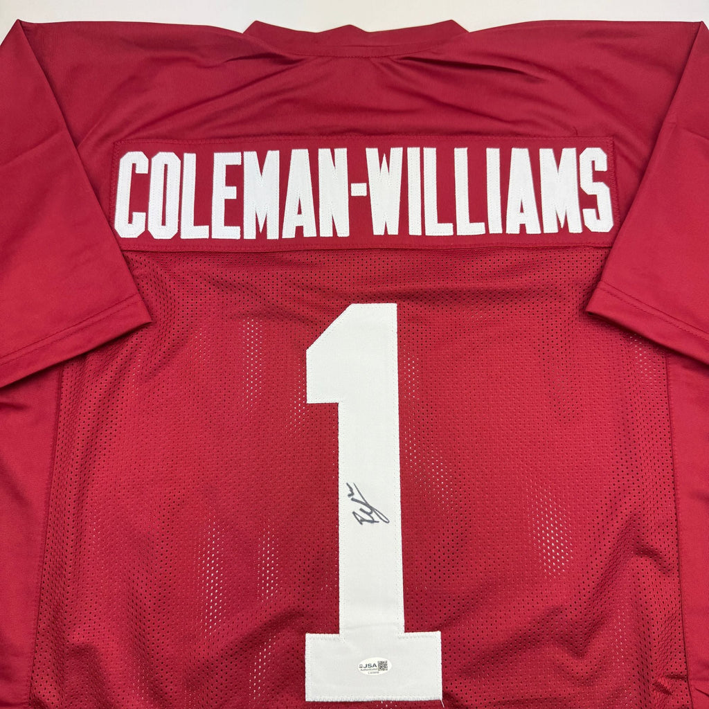 Autographed/Signed Ryan Coleman-Williams Alabama Red College Football Jersey JSA COA