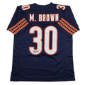 Autographed/Signed Mike Brown Chicago Blue Football Jersey JSA COA
