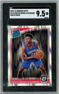 Graded 2018 Panini Donruss Optic Shai Gilgeous Alexander #162 Shock Prizm Rookie RC Basketball Card SGC 9.5 MT+