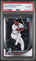Graded 2025 Topps Bowman Chrome Drake Baldwin #75 Rookie RC Baseball Card PSA 10 Gem Mint