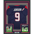 Framed Autographed/Signed Brevin Jordan 35x39 Houston Blue Football Jersey Beckett BAS COA