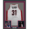Framed Autographed/Signed Jason Terry 35x39 Arizona White College Basketball Jersey JSA COA