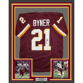Framed Autographed/Signed Earnest Byner 35x39 Washington Maroon Football Jersey JSA COA