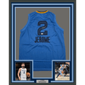 Framed Autographed/Signed Ty Jerome 35x39 Memphis Light Blue Basketball Jersey Beckett BAS COA