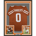 Framed Autographed/Signed Ja'Tavion Sanders 35x39 Texas Orange College Football Jersey Beckett BAS COA