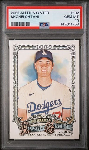 Graded 2025 Topps Allen & Ginter Shohei Ohtani #132 Baseball Card PSA 10 Gem Mint