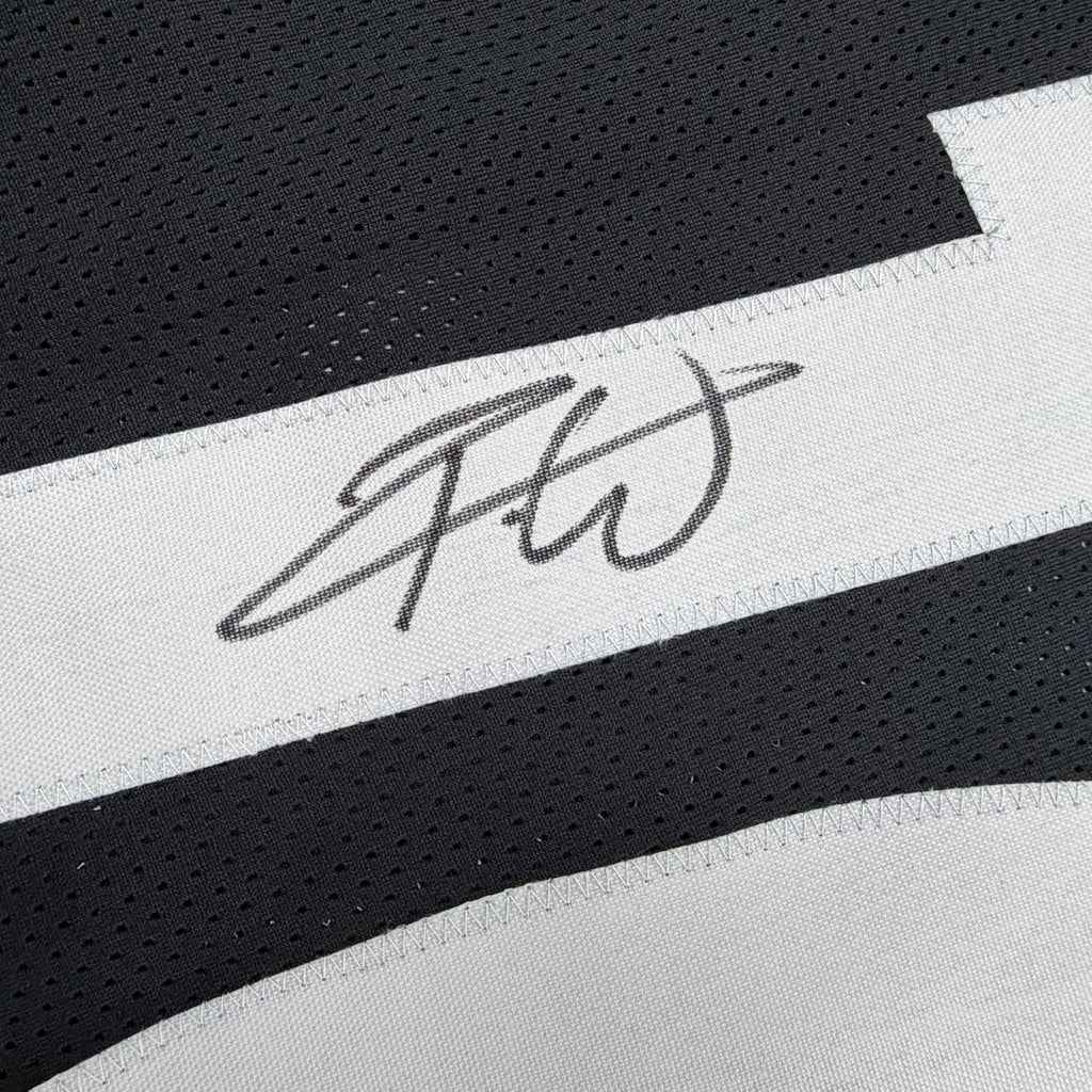 Framed Autographed/Signed Roman Wilson 35x39 Pittsburgh Black Football Jersey Beckett BAS COA