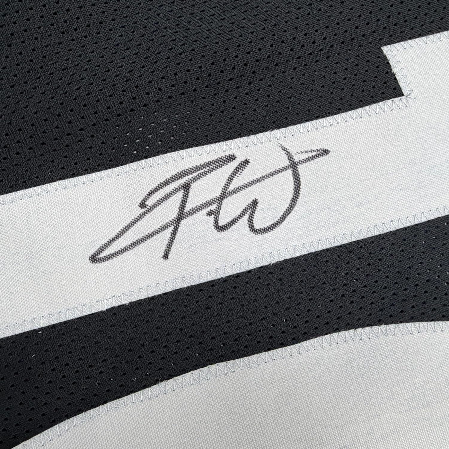 Framed Autographed/Signed Roman Wilson 35x39 Pittsburgh Black Football Jersey Beckett BAS COA