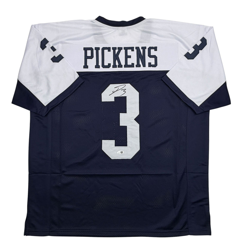 Autographed/Signed George Pickens Dallas Thanksgiving Day Football Jersey JSA COA
