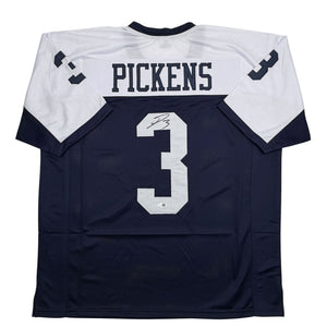 Autographed/Signed George Pickens Dallas Thanksgiving Day Football Jersey JSA COA