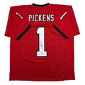 Autographed/Signed George Pickens Georgia Red College Football Jersey JSA COA