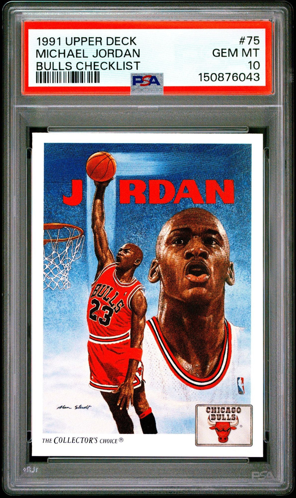 Graded 1991 UD Upper Deck Michael Jordan #75 Bulls Checklist Basketball Card PSA 10 Gem Mint
