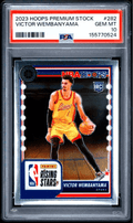 Graded 2023 Panini Hoops Premium Stock Victor Wembanyama #282 Rookie RC Basketball Card PSA 10 Gem Mint