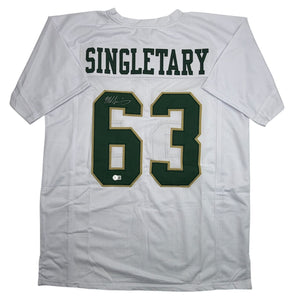 Autographed/Signed Mike Singletary Baylor White College Football Jersey Beckett BAS COA