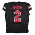 Autographed/Signed Will Johnson Arizona Black Pro Cut Football Jersey Beckett BAS COA