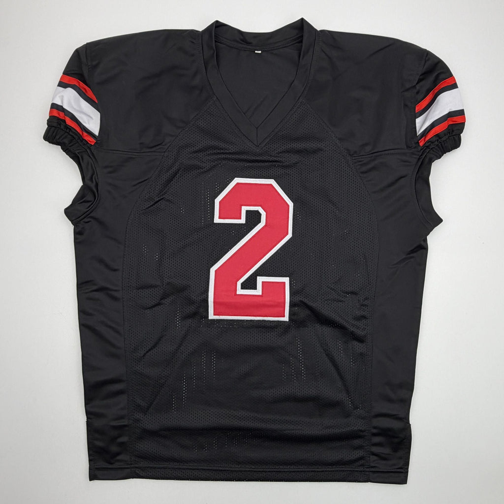 Autographed/Signed Will Johnson Arizona Black Pro Cut Football Jersey Beckett BAS COA