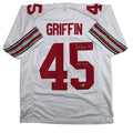 Autographed/Signed Archie Griffin HT 1974/1975 Ohio State White College Football Jersey Beckett BAS COA