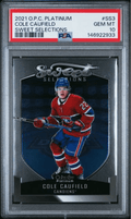 Graded 2021 Upper Deck OPC Platinum Cole Caufield #SS3 Sweet Selections Rookie RC Hockey Card PSA 10 Gem Mint