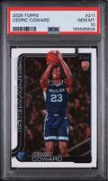 Graded 2025 Topps Cedric Coward #211 Rookie RC Basketball Card PSA 10 Gem Mint