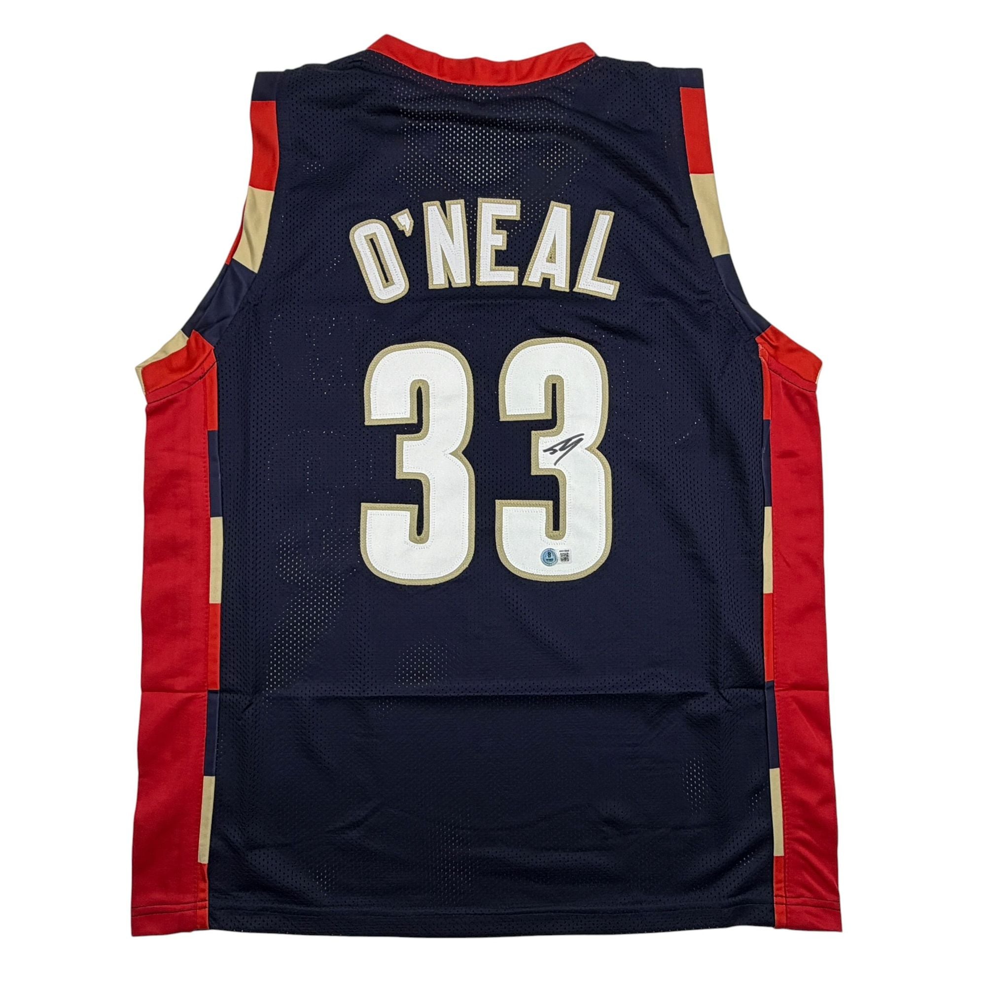 Autographed/Signed Shaquille Shaq O'Neal Cleveland Blue Basketball Jersey Beckett BAS COA