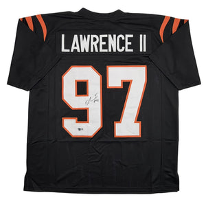 Autographed/Signed Dexter Lawrence II Cincinnati Black Football Jersey Beckett BAS COA