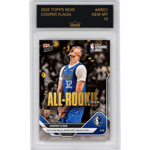 Graded 2025 Topps Now Cooper Flagg #AR01 2025-26 KIA NBA All Rookie First Team Selection Dallas Mavericks Rookie RC Basketball Card HOFSM 10 Gem Mint