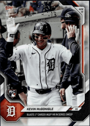 2026 Topps Now Kevin McGonigle #75SP Blasts 1st Carer MLB Home Run in Series Sweep Detroit Tigers Rookie RC Baseball Card