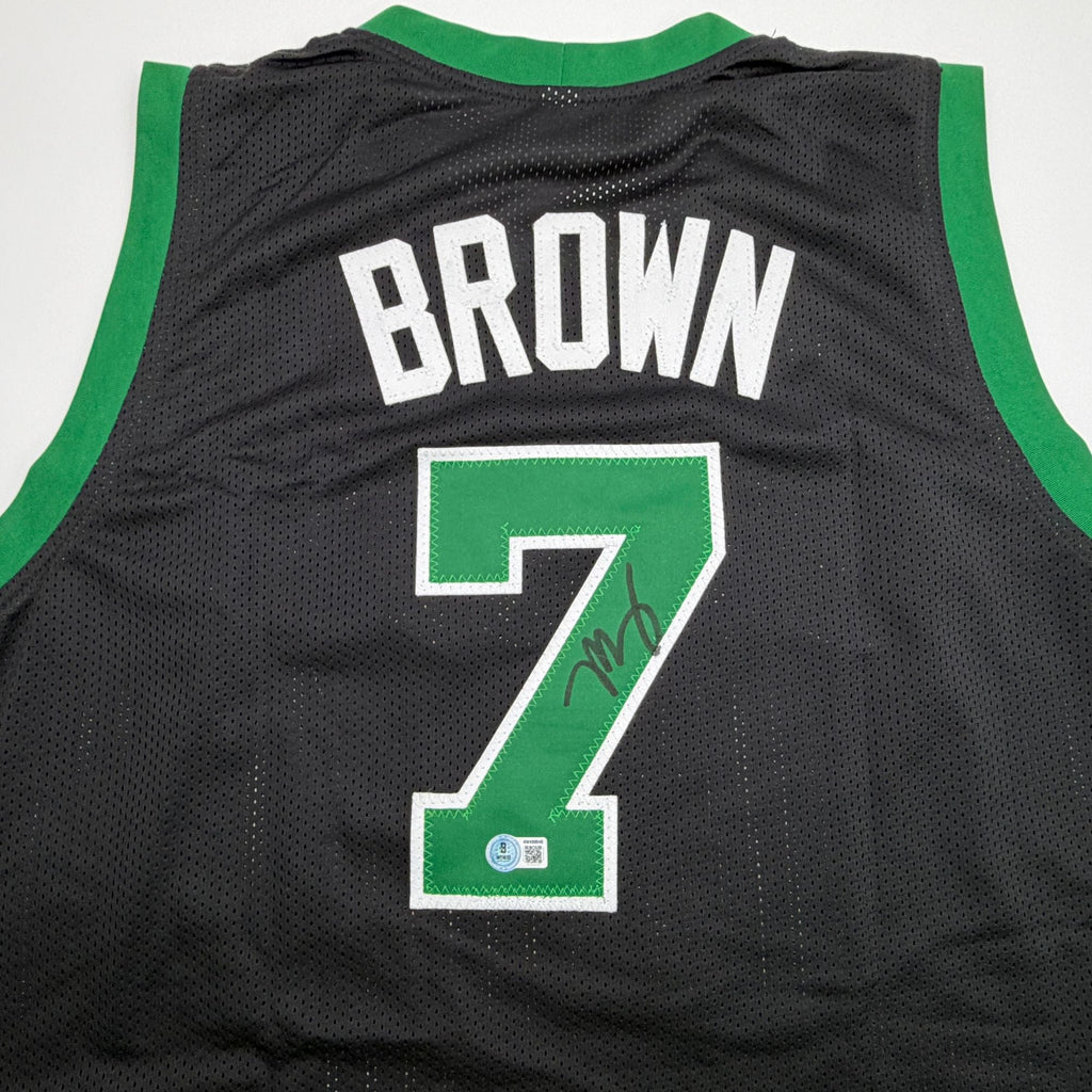 Autographed/Signed Jaylen Brown Boston Black Basketball Jersey Beckett BAS COA