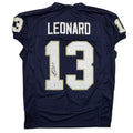 Autographed/Signed Riley Leonard Notre Dame Blue Pro Cut College Football Jersey JSA COA
