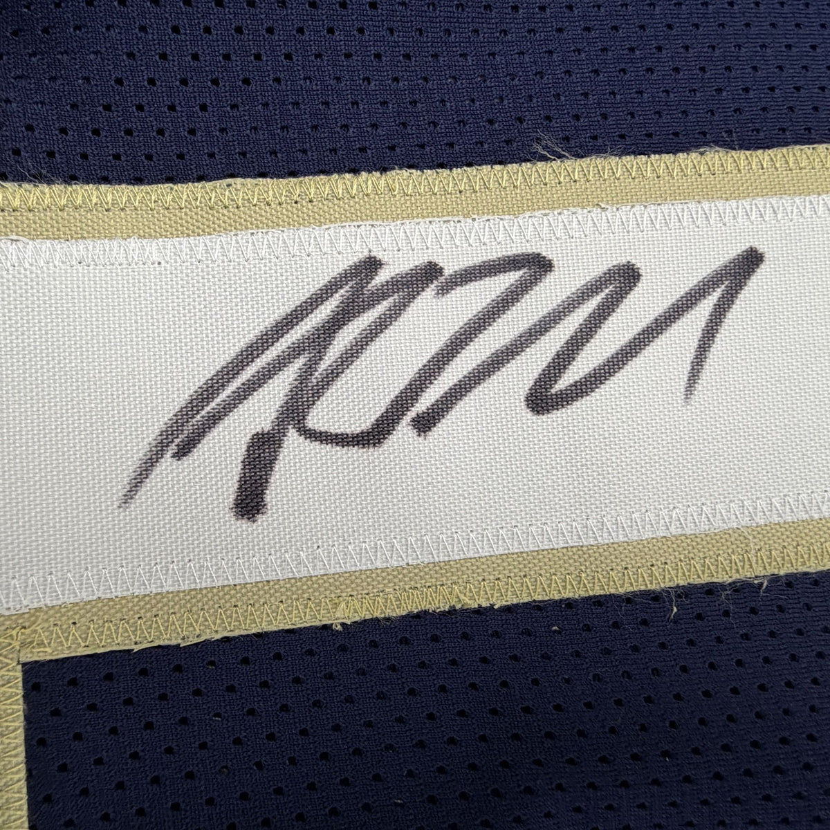Autographed/Signed Riley Leonard Notre Dame Blue Pro Cut College Football Jersey JSA COA