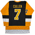 Autographed/Signed John Cullen Pittsburgh Black Hockey Jersey JSA COA