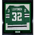 Framed Autographed/Signed Kari Lehtonen 35x39 Dallas Green Hockey Jersey JSA COA