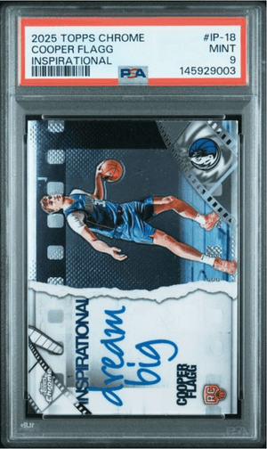 Graded 2025 Topps Chrome Cooper Flagg #IP18 Inspirational Rookie RC Basketball Card PSA 9 Mint
