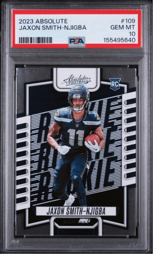 Graded 2023 Panini Absolute Jaxon Smith Njigba #109 Rookie RC Football Card PSA 10 Gem Mint