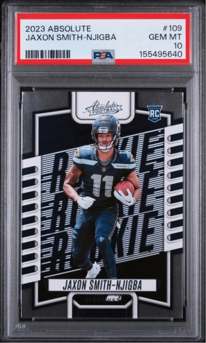 Graded 2023 Panini Absolute Jaxon Smith Njigba #109 Rookie RC Football Card PSA 10 Gem Mint