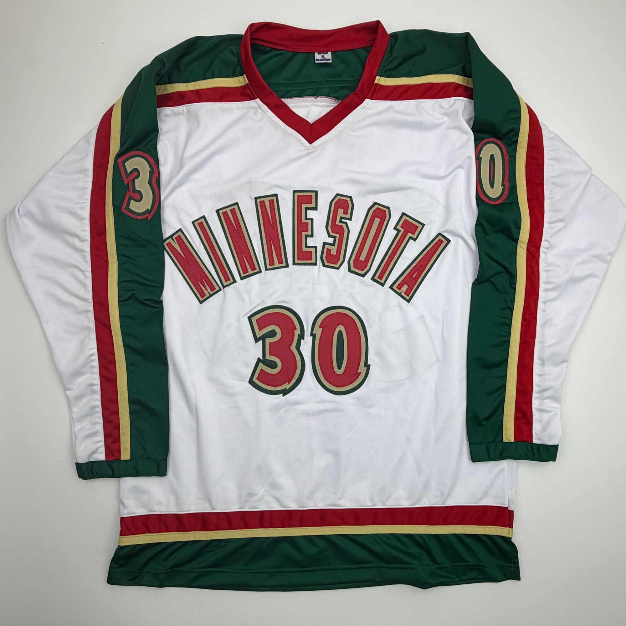 Autographed/Signed Jesper Wallstedt Minnesota White 25th Anniversary Hockey Jersey Beckett BAS COA
