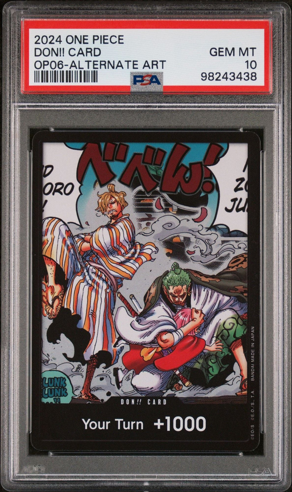 Graded 2024 One Piece DON CARD OP06 Wings of the Captain Trading Card Game PSA 10 Gem Mint