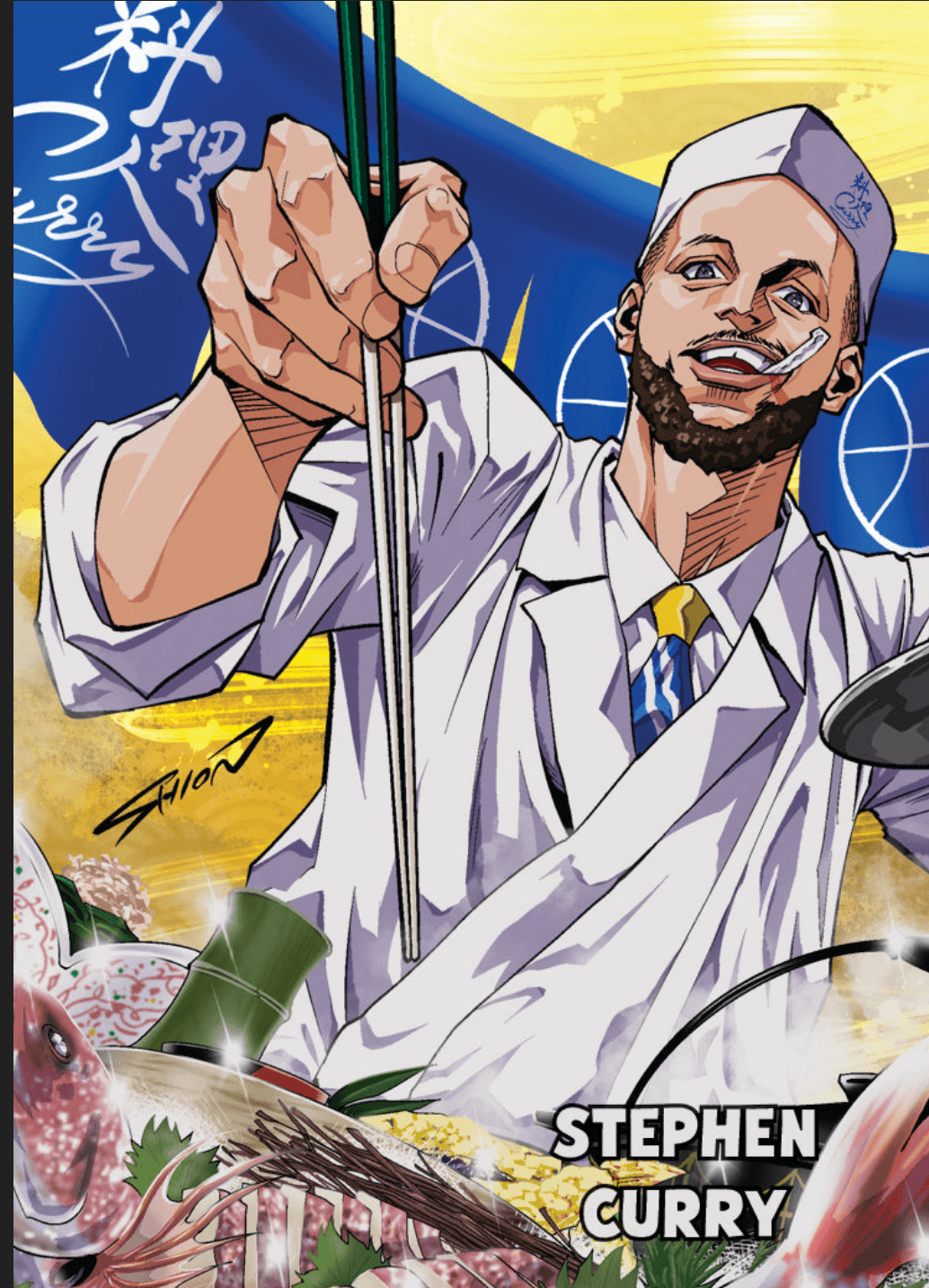 2026 Leaf Steph Curry #OVA9 Anime Nation Golden State Warriors Basketball Card