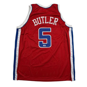 Autographed/Signed Caron Butler Los Angeles Red Basketball Jersey Beckett BAS COA