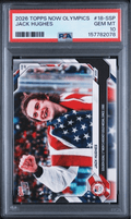Graded 2026 Topps Now Olympics Jack Hughes #18SSP Team USA Hockey Card PSA 10 Gem Mint