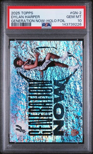 Graded 2025 Topps Dylan Harper #GN2 Generation Now Holo Foil Rookie RC Basketball Card PSA 10 Gem Mint