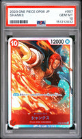 Graded 2023 One Piece Japanese Shanks #007 OP06 Wings of the Captain Trading Card Game PSA 10 Gem Mint