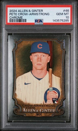 Graded 2024 Topps Allen & Ginter Pete Crow Armstrong #46 Chrome Rookie RC Baseball Card PSA 10 Gem Mint