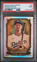 Graded 2024 Topps Allen & Ginter Shohei Ohtani #97 Chrome Refractor Baseball Card PSA 9 Mint
