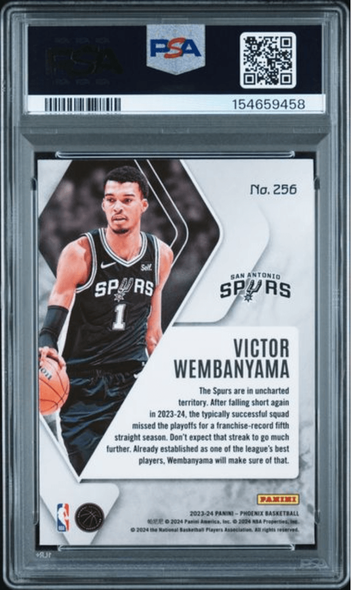 Graded 2023 Panini Phoenix Victor Wembanyama #256 Rookie RC Basketball Card PSA 10 Gem Mint